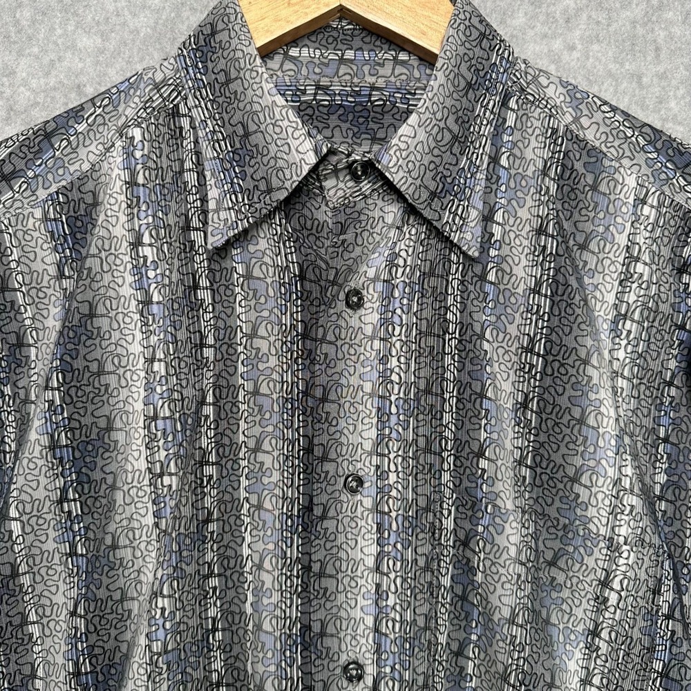 Zanella Men's Button Down Shirt Long Sleeve Abstract Print Made in Italy M